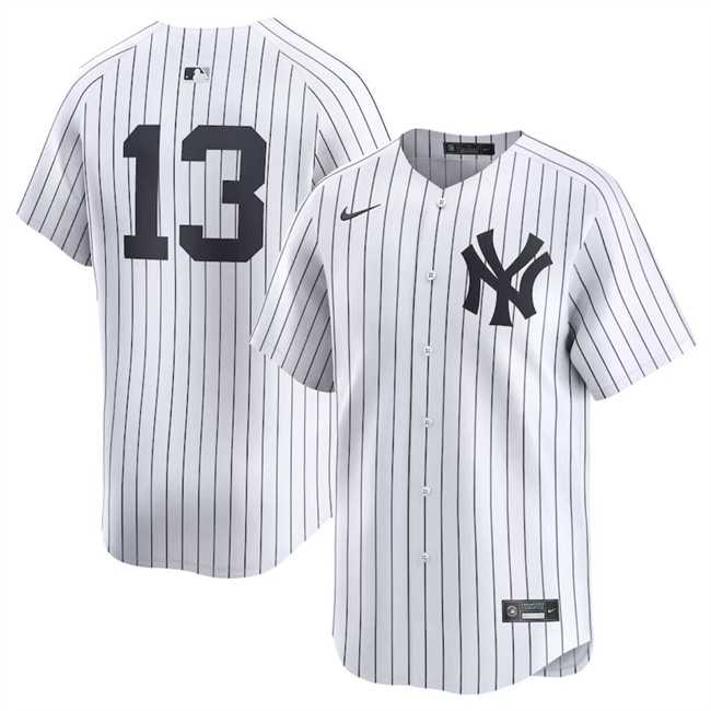 Men%27s New York Yankees #13 Jazz Chisholm Jr White 2024 Home Limited Stitched Baseball Jersey Dzhi->philadelphia phillies->MLB Jersey